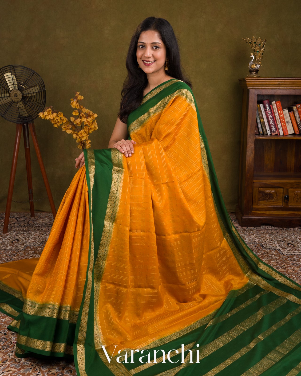 Turmeric Yellow Pure Mysore Crepe Silk Saree