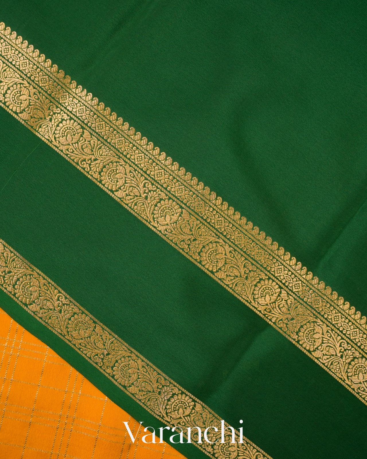 Turmeric Yellow Pure Mysore Crepe Silk Saree