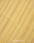 Butter Yellow Striped Pure Mysore Crepe Silk Saree