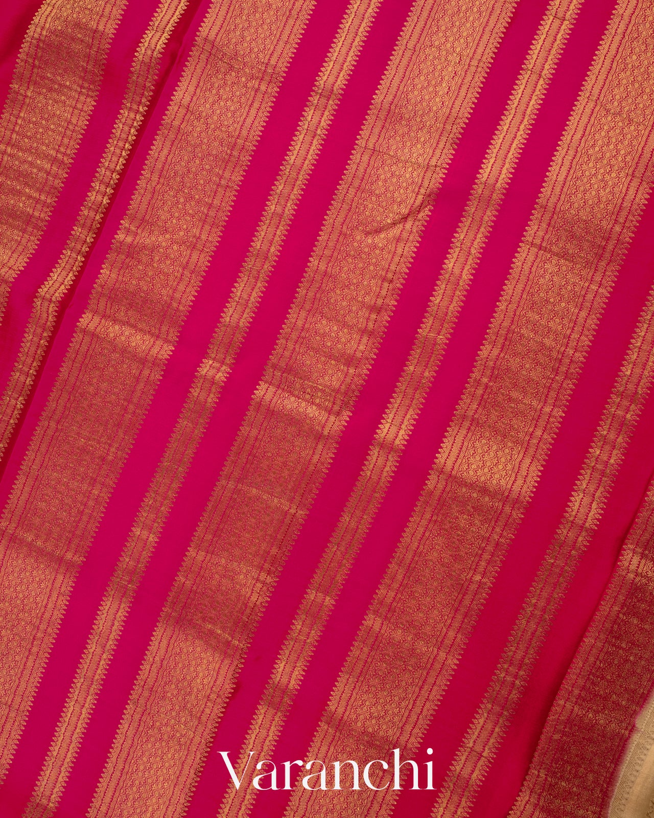 Butter Yellow Striped Pure Mysore Crepe Silk Saree
