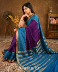 Deep Purple Pure Mysore Crepe Silk Saree 