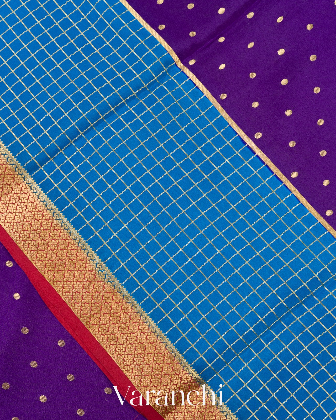 Deep Purple Pure Mysore Crepe Silk Saree 