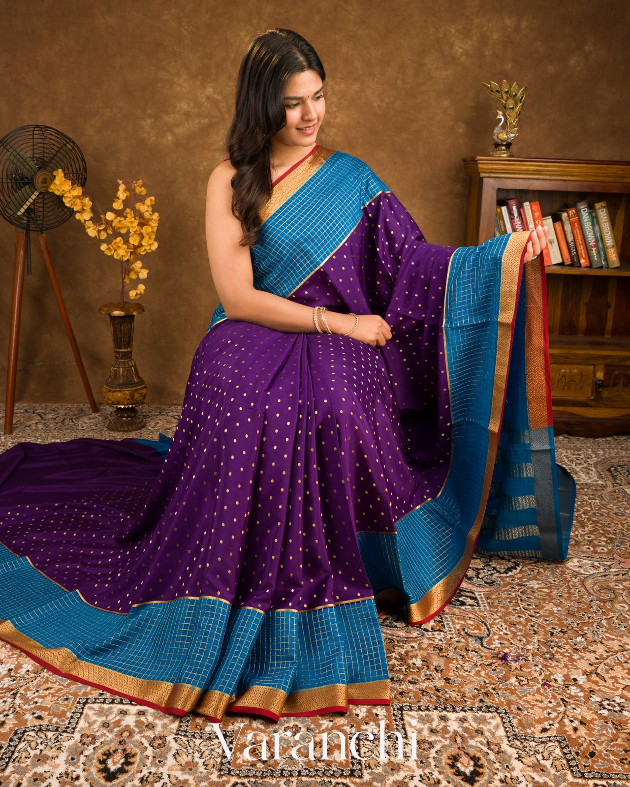 Deep Purple Pure Mysore Crepe Silk Saree 