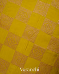 Olive Yellow Pure Crepe Silk Handloom Saree