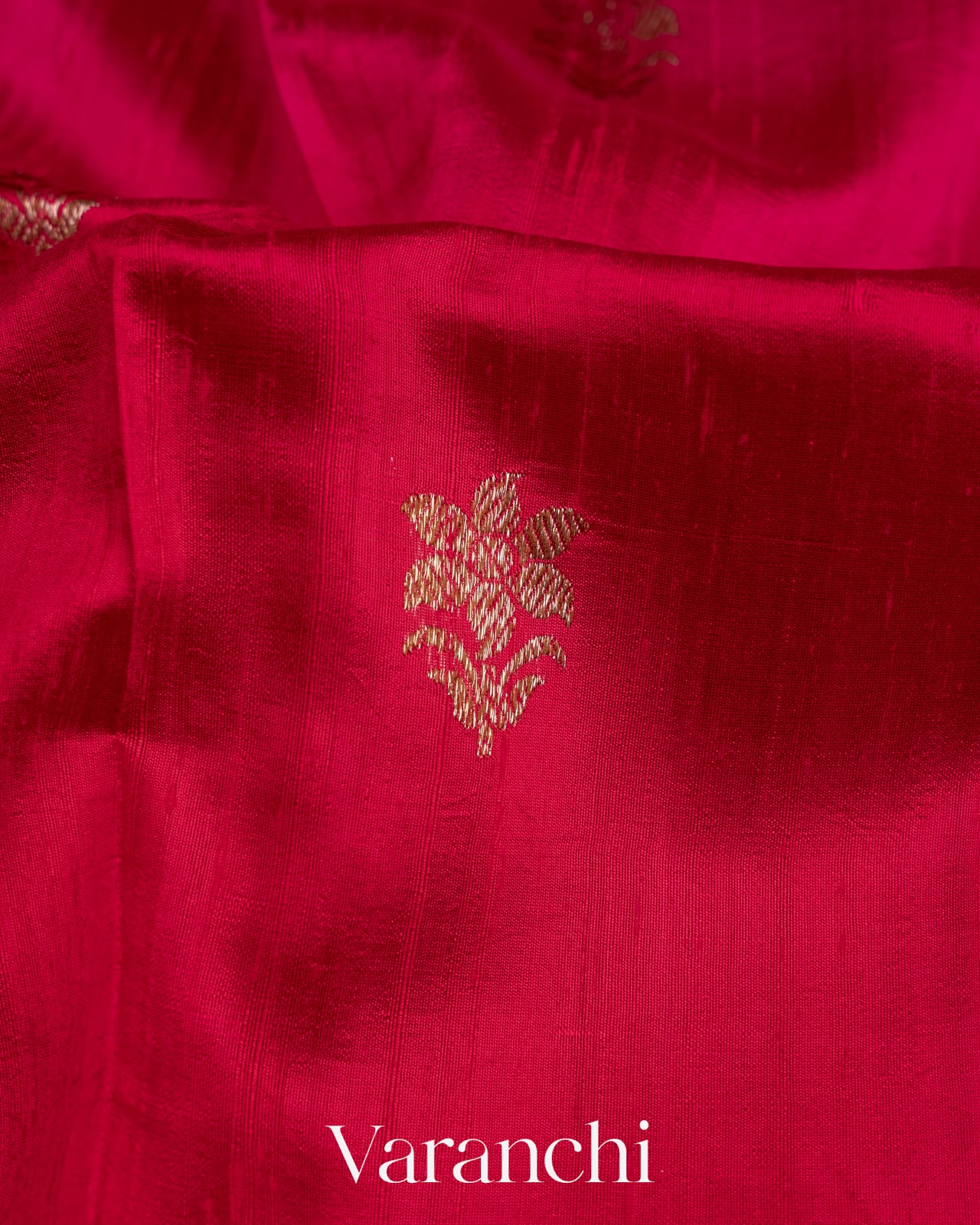 Rani Pink Ombre-Dyed Raw Silk Handloom Saree