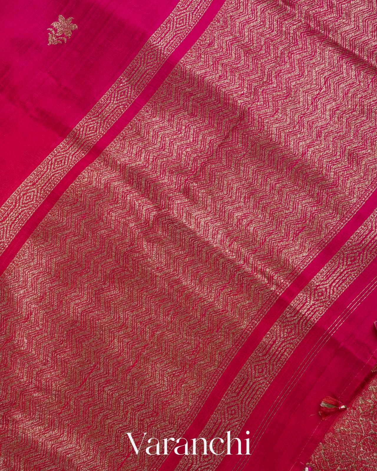 Rani Pink Ombre-Dyed Raw Silk Handloom Saree