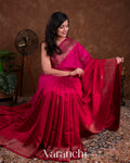 Rani Pink Ombre-Dyed Raw Silk Handloom Saree