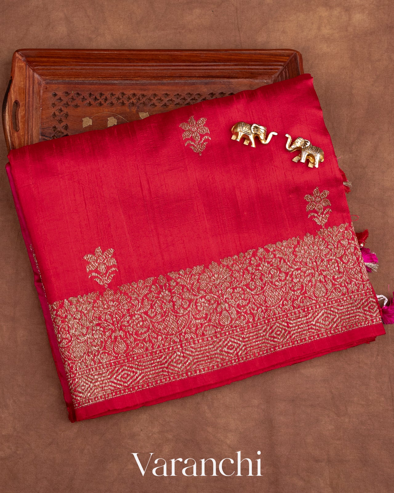 Rani Pink Ombre-Dyed Raw Silk Handloom Saree