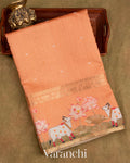 Muskmelon Orange Pure Moonga Silk Saree