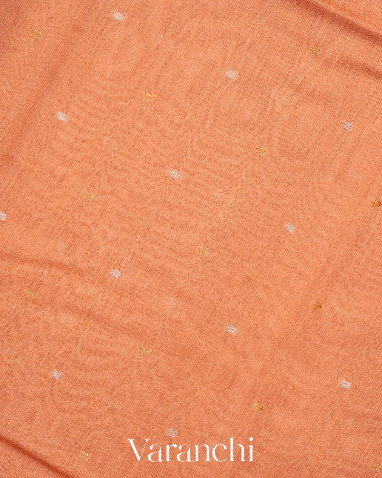 Muskmelon Orange Pure Moonga Silk Saree