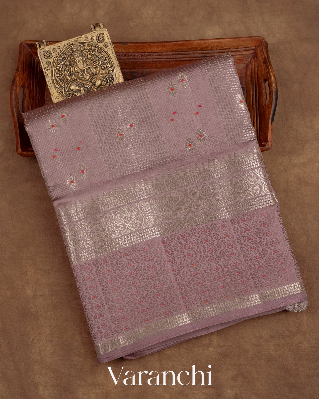 Deep Dusty Pink Pure Mango Silk Saree