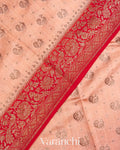 Light Peach Pure Chiniya Silk Saree