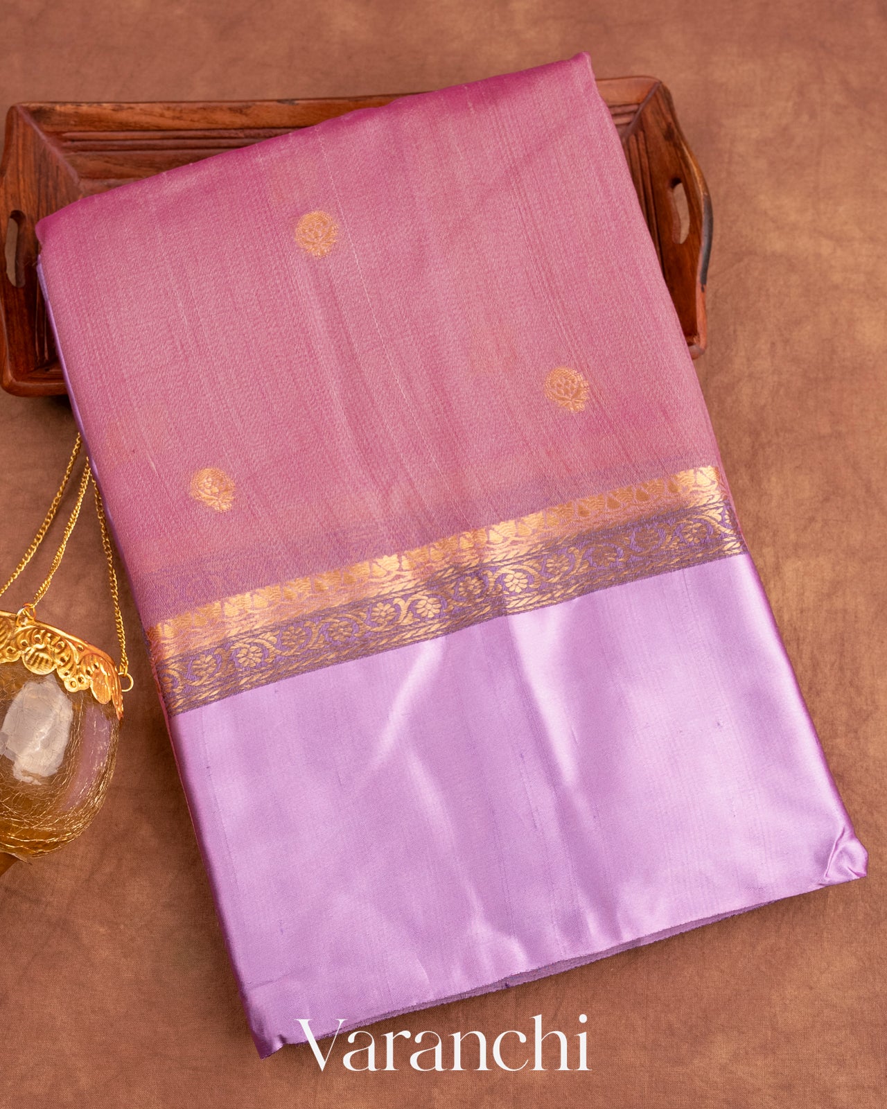 Baby Pink Pure Tussar Silk Saree