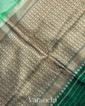 Lux Green Pure Raw Mango Silk Handloom Saree