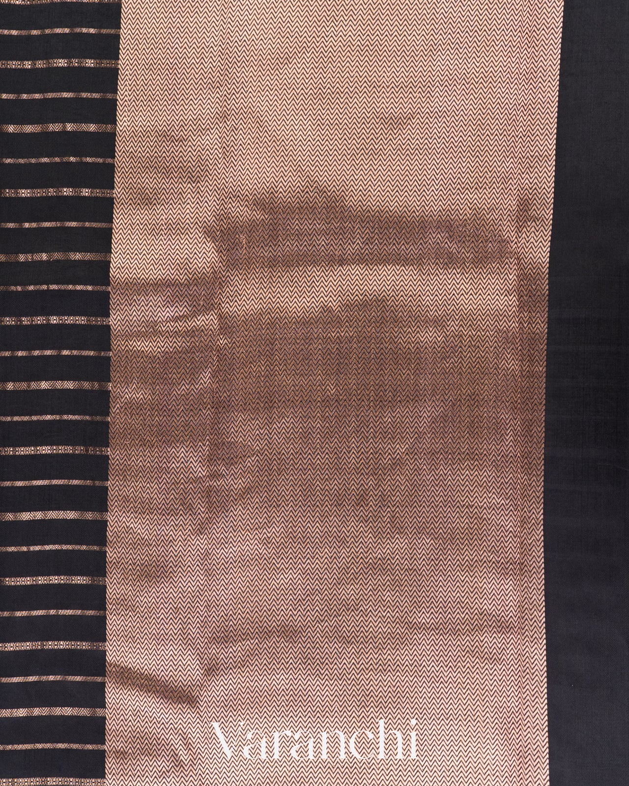 Jet Black Pure Poona Silk Handloom Saree