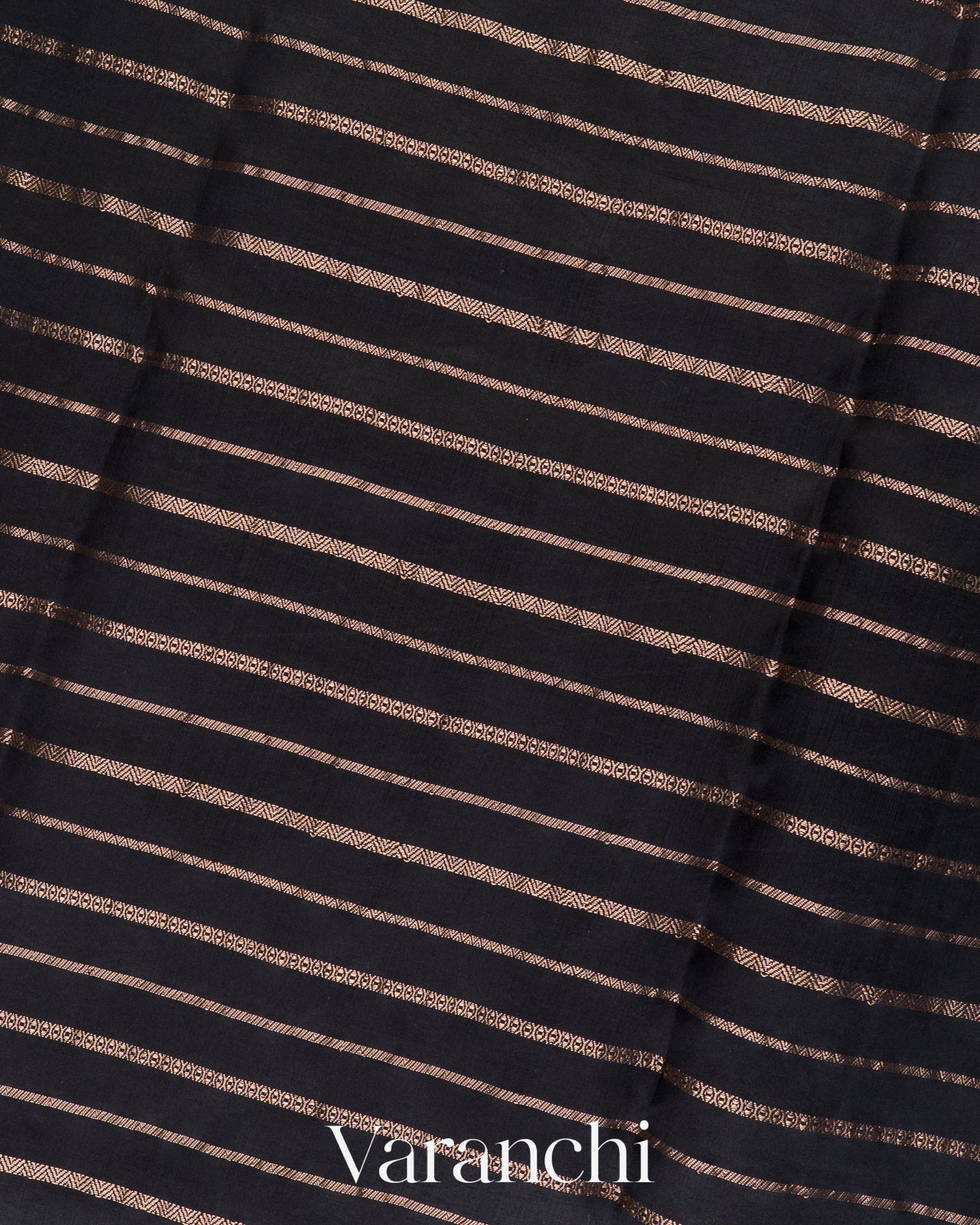 Jet Black Pure Poona Silk Handloom Saree