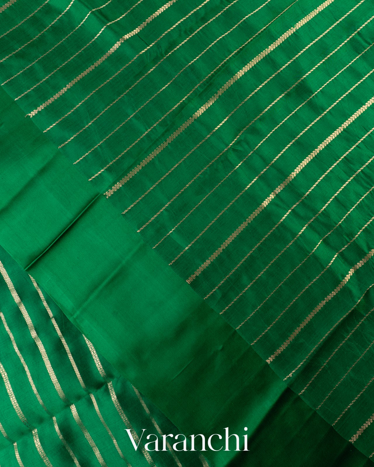 Emerald Green Pure Poona Silk Handloom Saree