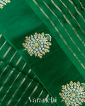 Emerald Green Pure Poona Silk Handloom Saree
