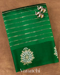 Emerald Green Pure Poona Silk Handloom Saree
