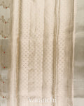 powdered ivory Pure Poona Silk Saree 