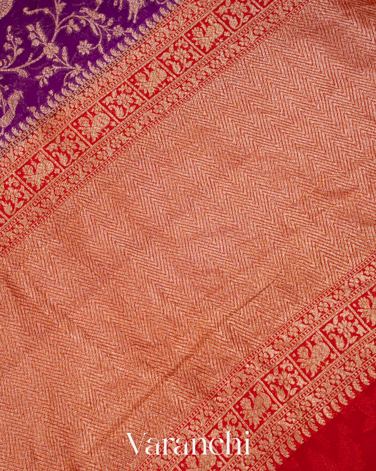 Purple Pure Georgette Silk Saree