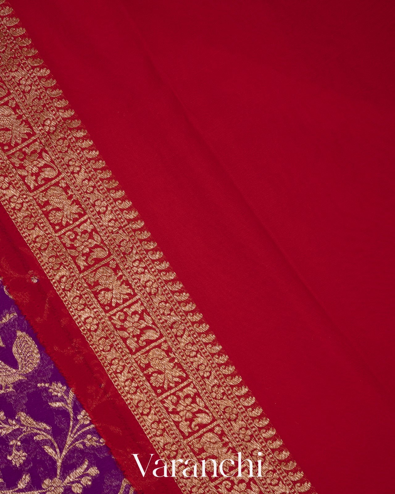 Purple Pure Georgette Silk Saree