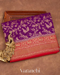 Purple Pure Georgette Silk Saree