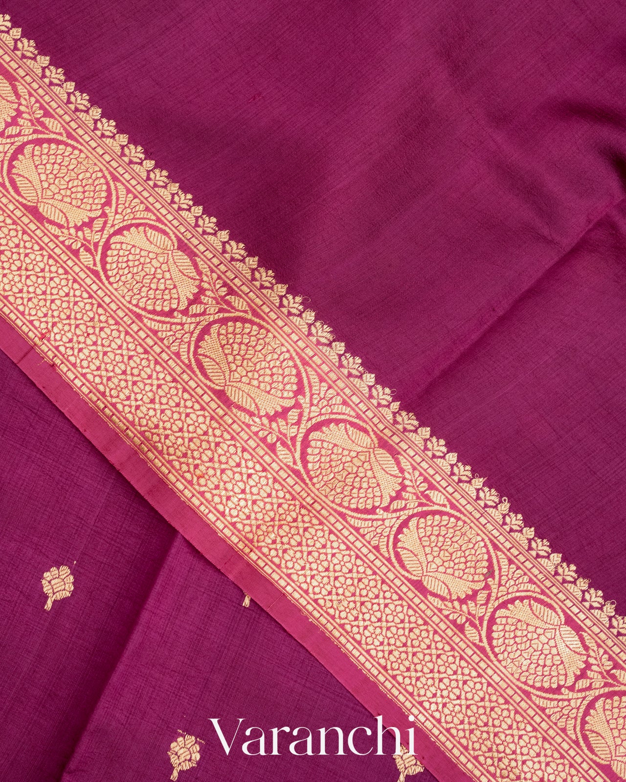 Mulberry Purple Pure Katan Silk Handloom Saree