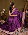 Royal Purple Pure Katan Silk Handloom Saree