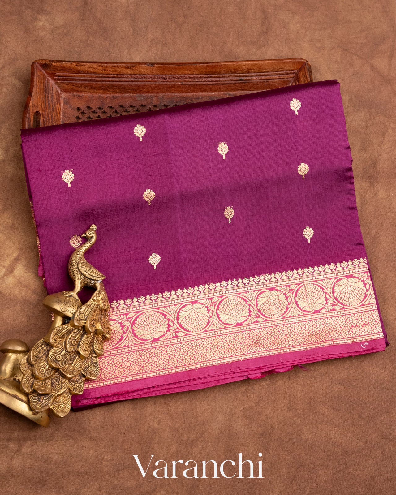 Mulberry Purple Pure Katan Silk Handloom Saree