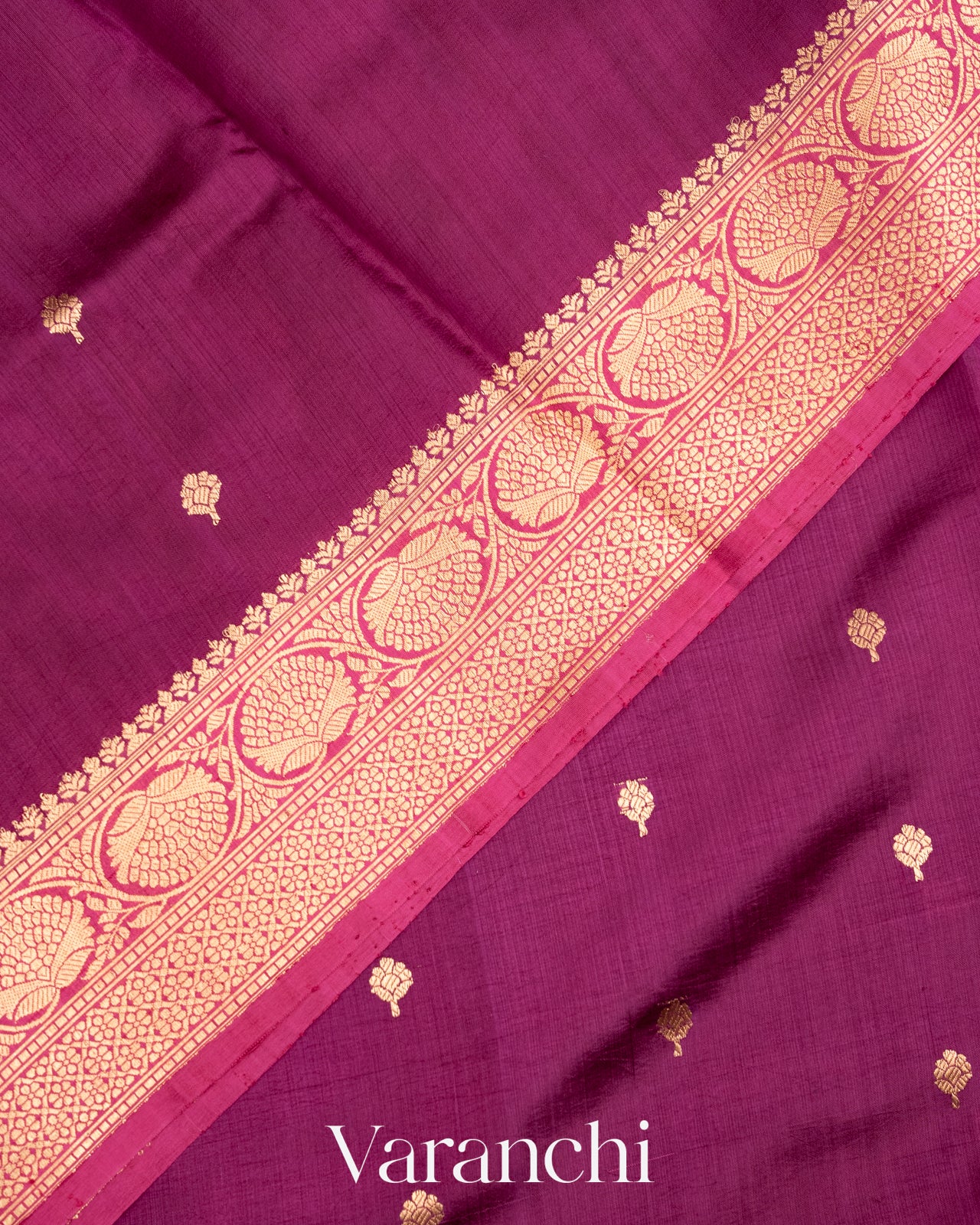 Mulberry Purple Pure Katan Silk Handloom Saree