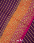 Deep Purple Pure Crepe Silk Handloom Saree
