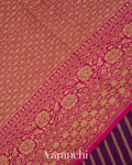 Deep Purple Pure Crepe Silk Handloom Saree