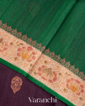 Purple Pure Tussar Silk Handlooom Saree