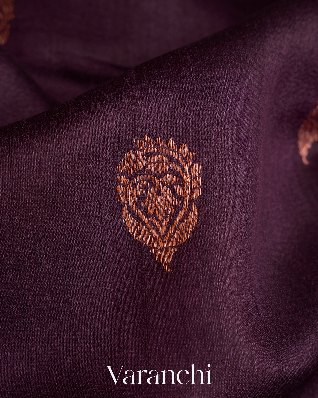 Purple Pure Tussar Silk Handlooom Saree