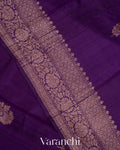 Purple Pure Raw Silk Handloom Saree