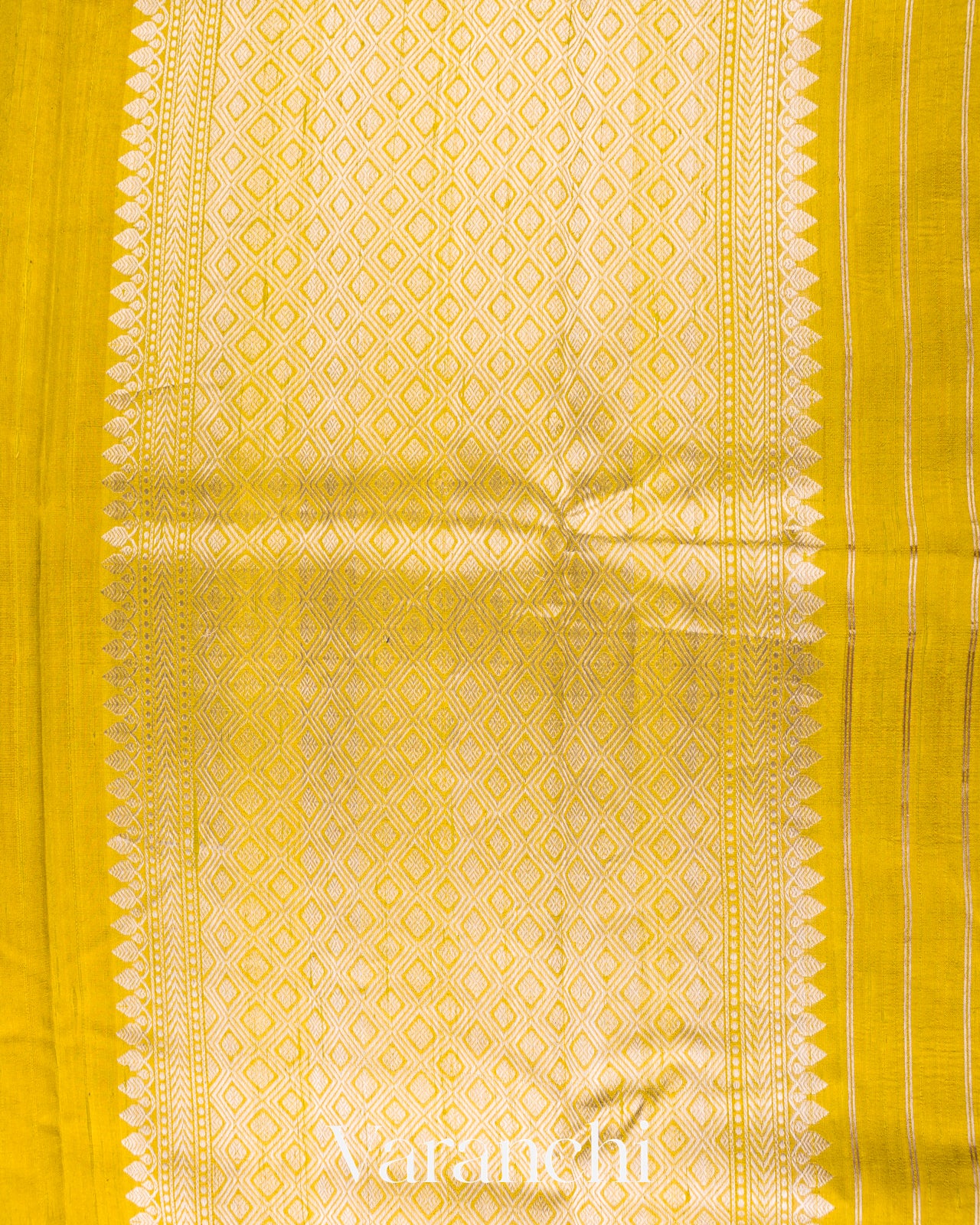 Mustard Yellow Pure Raw Silk Handloom Saree