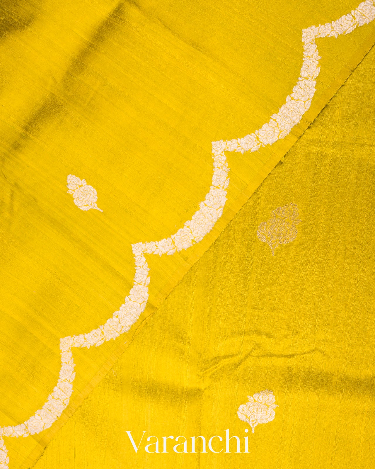 Mustard Yellow Pure Raw Silk Handloom Saree