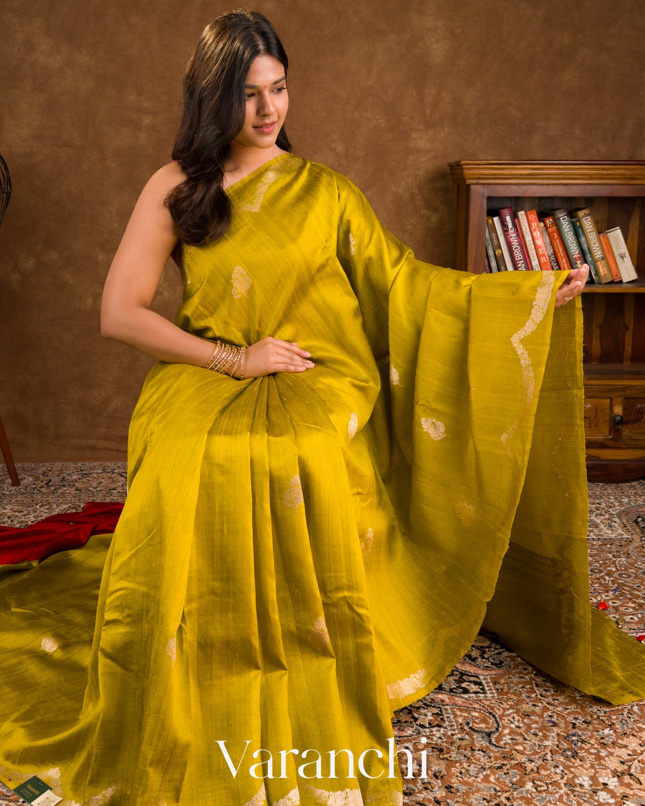 Mustard Yellow Pure Raw Silk Handloom Saree