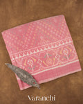 Rose Pink Pure Rajkot Patola Cotton Handloom Saree