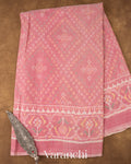 Rose Pink Pure Rajkot Patola Cotton Handloom Saree