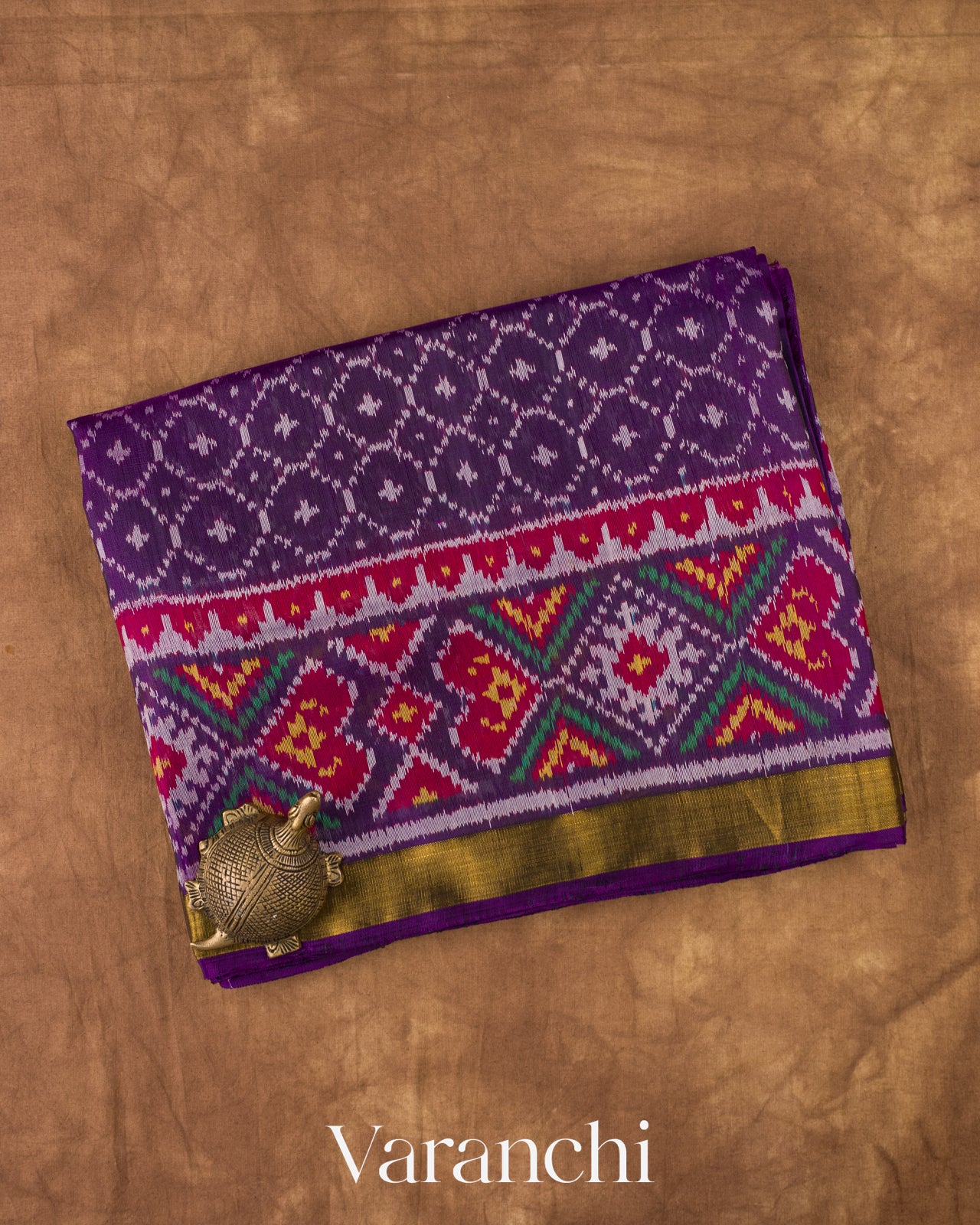 Deep Purple Pure Rajkot Patola Silk Handloom Saree 