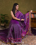 Deep Purple Pure Rajkot Patola Silk Handloom Saree 