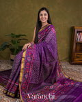 Deep Purple Pure Rajkot Patola Silk Handloom Saree 