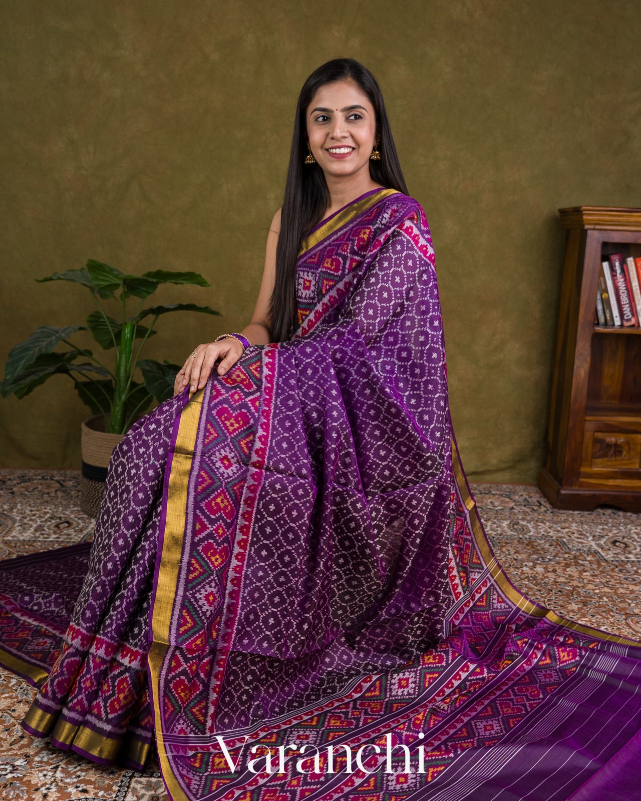 Deep Purple Pure Rajkot Patola Silk Handloom Saree 