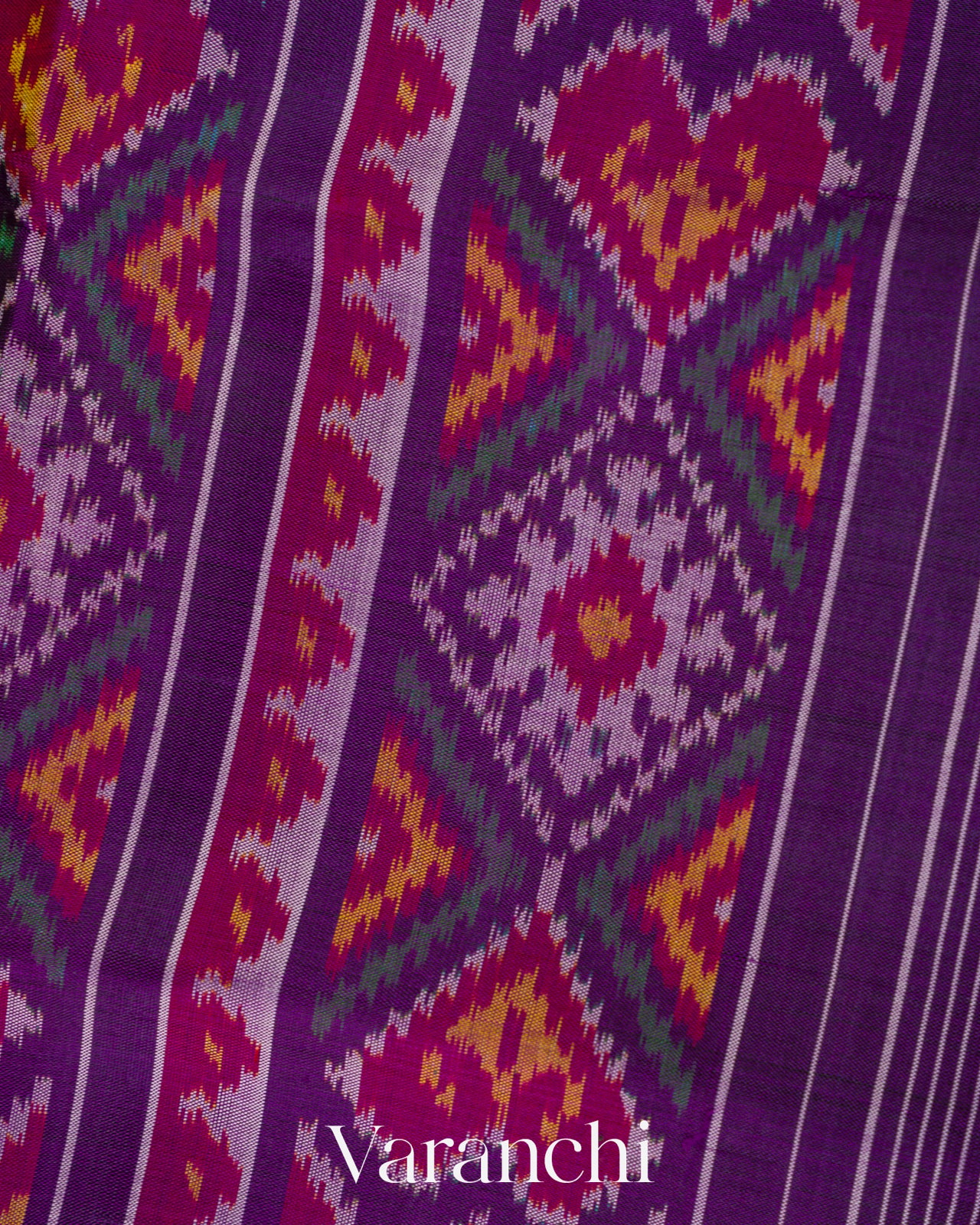 Deep Purple Pure Rajkot Patola Silk Handloom Saree 