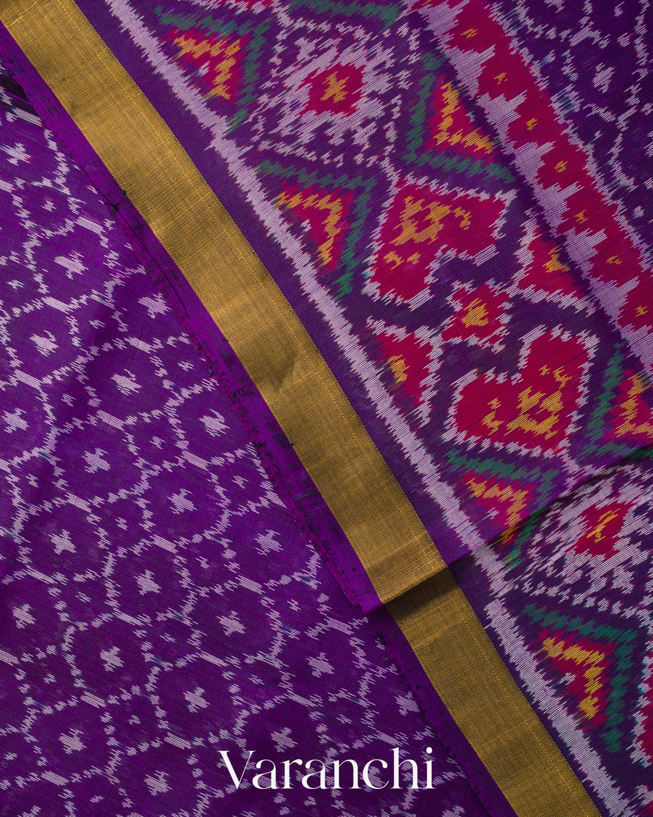 Deep Purple Pure Rajkot Patola Silk Handloom Saree 