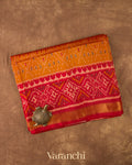 Orange Pure Rajkot Patola Silk Handloom Saree