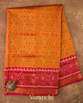 Orange Pure Rajkot Patola Silk Handloom Saree