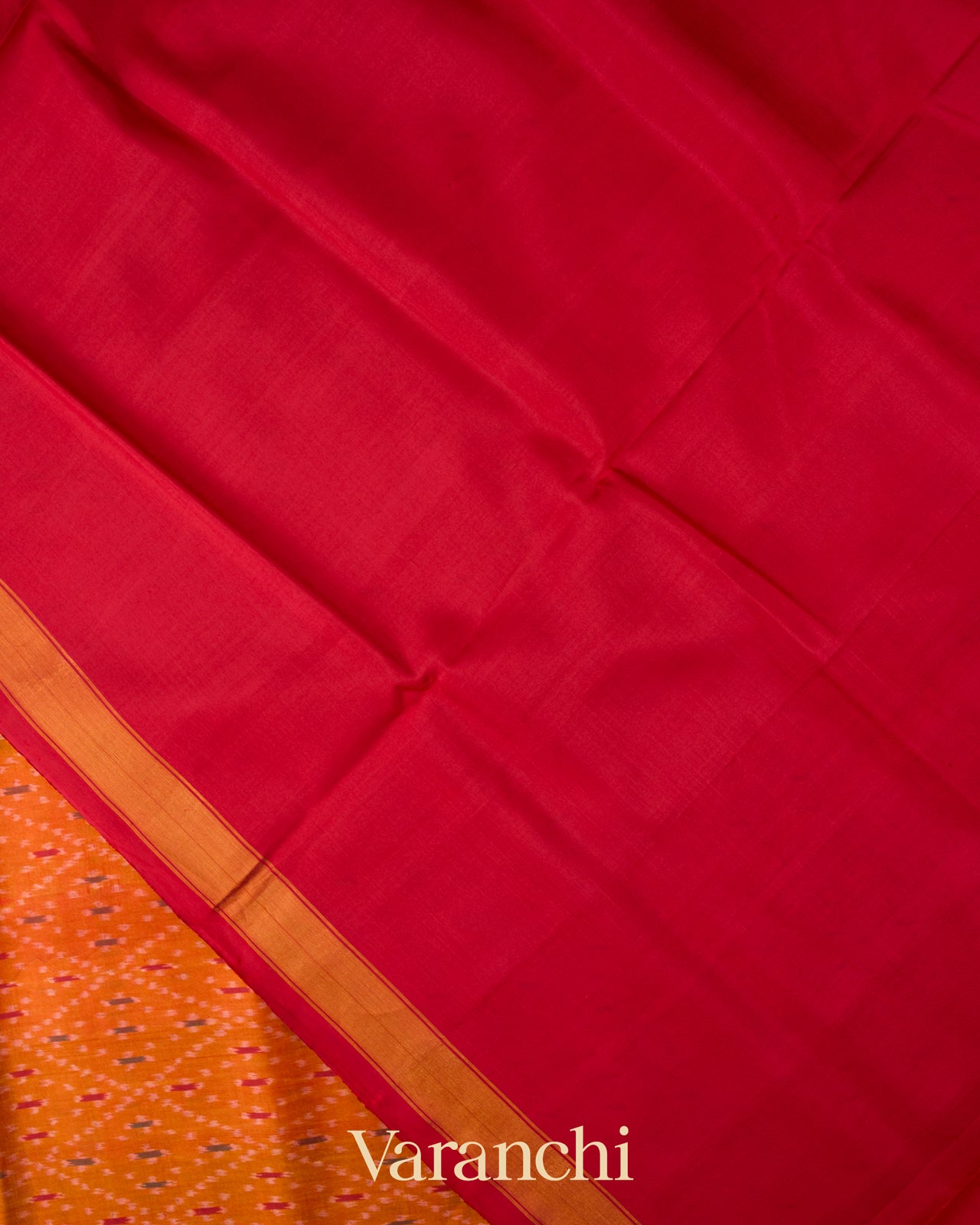 Orange Pure Rajkot Patola Silk Handloom Saree